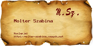 Molter Szabina névjegykártya